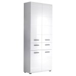 Skin - meuble salle de bain. meuble colonne double mlamin blanc brillant. l - h - p : 60 182 31 cm