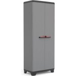 Armoire haute stilo - keter - gris / noir / rouge - hauteur rglable - 3 tagres intrieures rglables ...