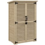 Armoire de jardin abri de jardin 2 portes persiennes 2 tagres toit bitum bois sapin pr - huil