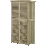 Outsunny - armoire de jardin - bois - 87x47x160cm - sable vert