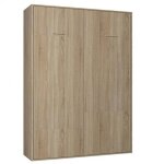 Armoire lit escamotable smart - v2 ch�ne naturel couchage 160 * 200 cm.