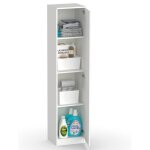 Armoire meuble de rangement 1 porte coloris blanc - hauteur 180 x longueur 40 x profondeur 35 cm
