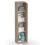 Armoire meuble de rangement 1 porte coloris cambrian - hauteur 180 x longueur 40 x profondeur 35 cm