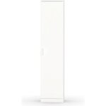 Armoire - meuble de rangement coloris blanc - hauteur 180 x longueur 40 x profondeur 35 cm