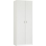 Armoire - meuble de rangement coloris blanc - hauteur 180 x longueur 80 x profondeur 35 cm