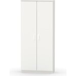 Armoire - meuble de rangement coloris blanc - hauteur 180 x longueur 80 x profondeur 35 cm