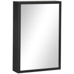Kleankin - armoire � miroir - acier inoxydable - 40x12x60cm - noir
