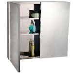 Homcom - armoire miroir - acier - 60x12x55cm - argent