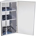 Armoire miroir salle de bain - homcom - meuble dangle murale 2 �tag�res rangement - inox - 30x184x60cm ...