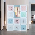 Armoire modulable de rangement enfant - huole - 12 cubes - bleu - 110cm * 37cm * 145cm