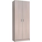 Armoire multi - usages avec 2 portes en bois couleur chne - dim : h180 x l73 x p37 cm