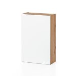 Armoire murale kornel / luna avec d�cor en ch�ne �quip�e dune porte blanche et de 2 �tag�res. r�alis�e ...