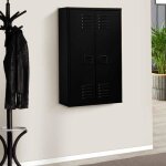 Idmarket armoire murale ester 2 portes m�tal noir design industriel