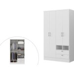 Armoire odilon - 4 portes & 2 tiroirs - l. 120 cm - blanc