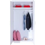 Armoire penderie 2 portes angel 190cm blanc - paris prix Armoire penderie 2 portes angel 190cm blanc - paris prix