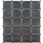 Armoire penderie 20 cubes langria modulable meuble etagres de rangement - outad - noir - mat - contemporain ...