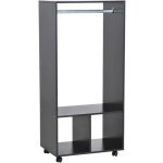 Homcom - armoire penderie mobile - panneaux de particules - 60x40x128cm - noir