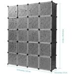 Armoire penderie - langria - modulable meuble etagres de rangement - noir - contemporain - design