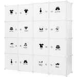 Armoire avec penderie modulable 16 cubes avec tige a vêtements autocollants divers pour décor meuble ... Armoire avec penderie modulable 16 cubes avec tige a vêtements autocollants divers pour décor meuble ...