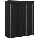 Armoire penderie en tissu - homcom - meuble rangement tringle �tag�res dressing chambre - m�tal - 125x43x1625c ...