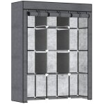 Homcom - penderie tissu - acier - 125x43x162. 5cm - gris