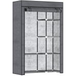 Homcom - armoire de rangement penderie - acier - 103x43x162. 5cm - gris fonc�