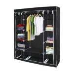 Armoire penderie - sotech - 3 portes - noir - 172x134x43cm - structure stable en m�taux