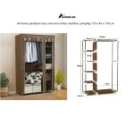 Armoire penderie tissu marron quiienclee pour entrée chambre camping 110 x 45 x 178 cm Armoire penderie tissu marron quiienclee pour entrée chambre camping 110 x 45 x 178 cm