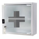 Armoire � pharmacie en acier inoxydable - uisebrt - 30 x 12 x 30 cm - blanc - verre