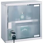 Armoire � pharmacie � cl� acier & inox verre msv
