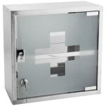 Armoire à pharmacie roma - mpglass - métal chromé brossé - porte verre sablé - 30 x 30 x 15 cm Armoire à pharmacie roma - mpglass - métal chromé brossé - porte verre sablé - 30 x 30 x 15 cm