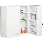 Relaxdays armoire à pharmacie xxl en métal acier 2 portes fermables blanc 11 compartiments hxlxp: 53 ... Relaxdays armoire à pharmacie xxl en métal acier 2 portes fermables blanc 11 compartiments hxlxp: 53 ...