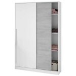 Armoire placard avec 2 portes coloris blanc artic ciment - longueur 120 x hauteur 200 x profondeur 50 ... Armoire placard avec 2 portes coloris blanc artic ciment - longueur 120 x hauteur 200 x profondeur 50 ...