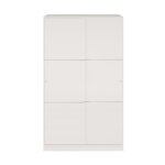 Armoire placard avec 2 portes coulissantes coloris blanc brillant - longueur 120 x hauteur 200 x profondeur ...