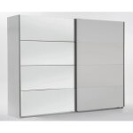 Armoire placard meuble de rangement coloris blanc - longueur 225 x hauteur 210 x profondeur 65 cm