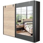 Armoire placard meuble de rangement coloris ch�ne - longueur 225 x hauteur 210 x profondeur 65 cm