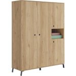 Armoire placard - meuble de rangement coloris chêne doré - hauteur 200 x longueur 150 x profondeur 55 ... Armoire placard - meuble de rangement coloris chêne doré - hauteur 200 x longueur 150 x profondeur 55 ...