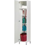 Armoire placard de rangement avec 1 porte et 4 �tag�res coloris blanc - longueur 42 x profondeur 35 x ...