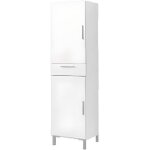 Armoire placard de rangement de 2 portes + 1 tiroir coloris blanc - longueur 42 x profondeur 35 x hauteur ...
