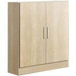 Armoire placard de rangement de 2 portes coloris ch�ne cambrian - longueur 82 x profondeur 35 x hauteur ...