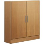 Armoire placard de rangement de 2 portes coloris merisier - longueur 82 x profondeur 35 x hauteur 90 ...