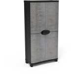 Armoire - plastiken - space - saver - 90 cm - 4 étagères - noir / gris Armoire - plastiken - space - saver - 90 cm - 4 étagères - noir / gris