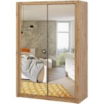 Armoire portes coulissantes - selsey - rinker - 150 cm - chêne artisanal - miroir Armoire portes coulissantes - selsey - rinker - 150 cm - chêne artisanal - miroir