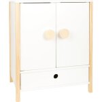 Armoire de poup�e pour filles - small foot - bois blanc / beige - 40 x 28 cm - 1 tiroir