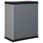 Armoire de rangement - vidaxl - 68x40x85 cm - gris / noir - pvc et pp - design intemporel Armoire de rangement - vidaxl - 68x40x85 cm - gris / noir - pvc et pp - design intemporel