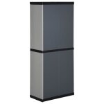Armoire de rangement - vidaxl - 3 étagères - gris / noir - 68x40x168cm - design intemporel Armoire de rangement - vidaxl - 3 étagères - gris / noir - 68x40x168cm - design intemporel