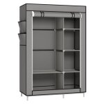 Armoire de rangement jeobest - gris - chambre - meuble de chambre - a monter soi - mme