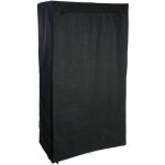 Armoire modulable avec 2 penderies et 5 tablettes en tissu et m�tal - noir - h 169 x l 88 x p 46 cm
