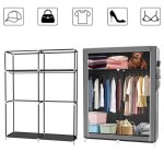 Armoire de rangement pliable mengda - gris - 45 cm - tissu - contemporain - design