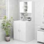 Armoire de salle de bain moderne pour machine  laver - meuble wc - blanc ovonni - elgance - chic - ...
